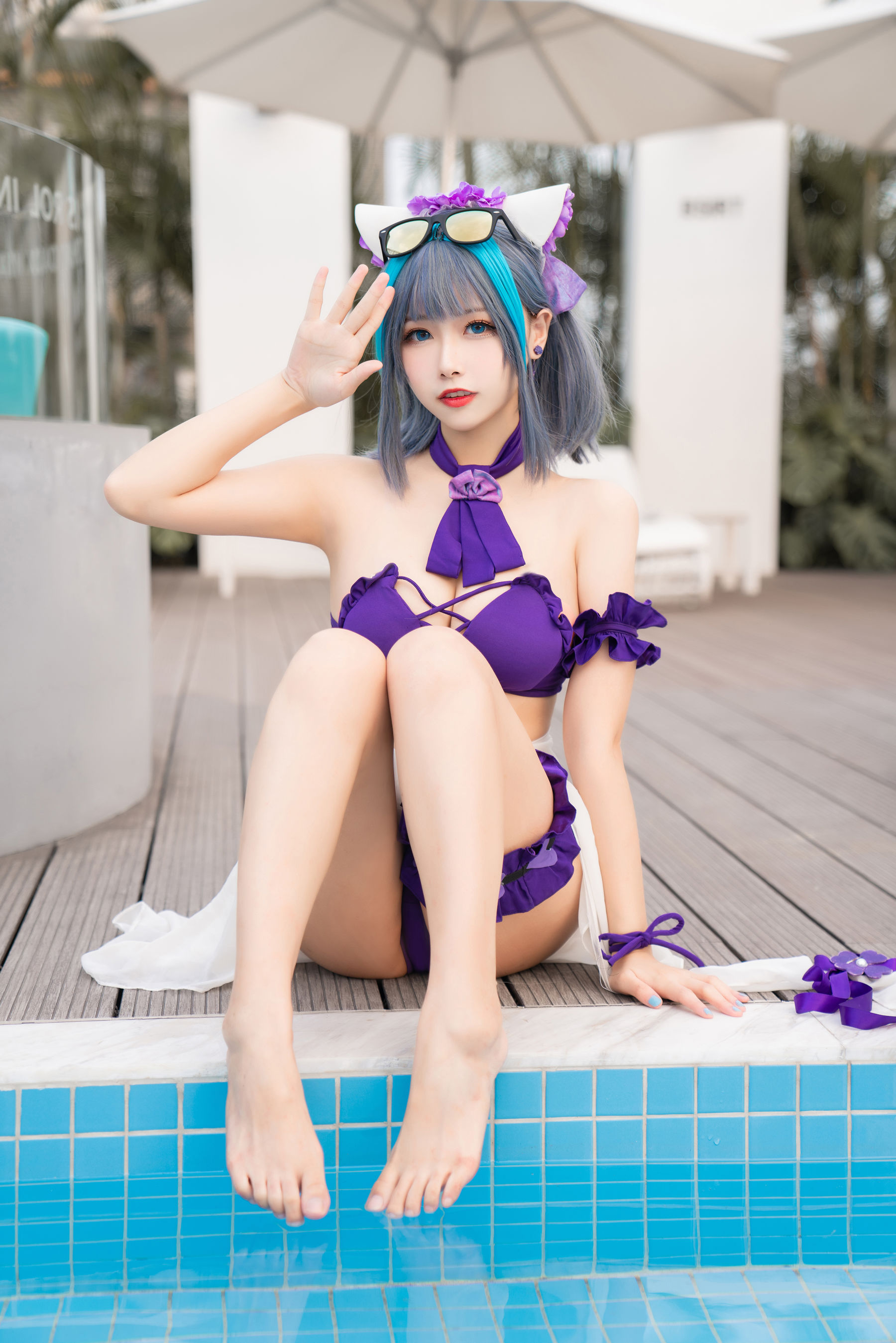 [COS福利]微博妹子Momoko葵葵–柴郡水着插图8